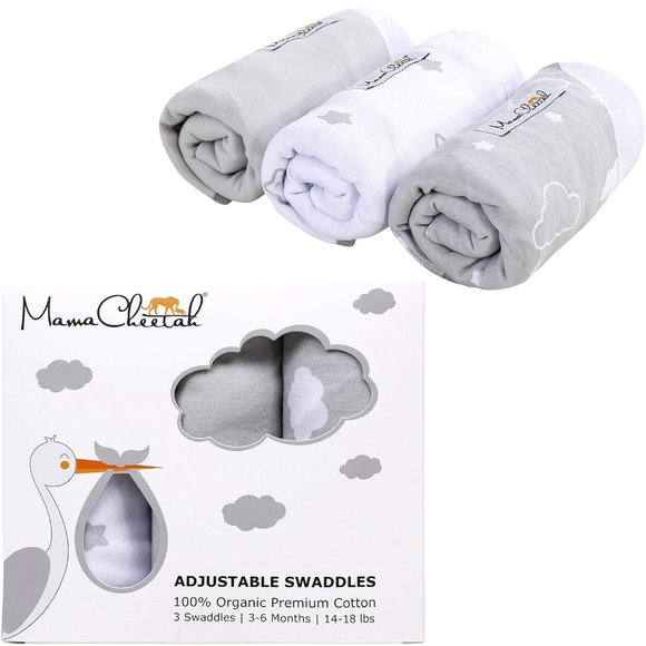 3 pack Mama Cheetah Baby Swaddle Sleep Sack Adjustable Preemie Wrap Light - Picture 2 of 10